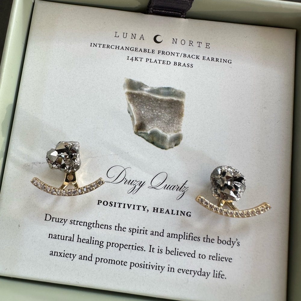 Luna Norte Druzy Quartz earrings